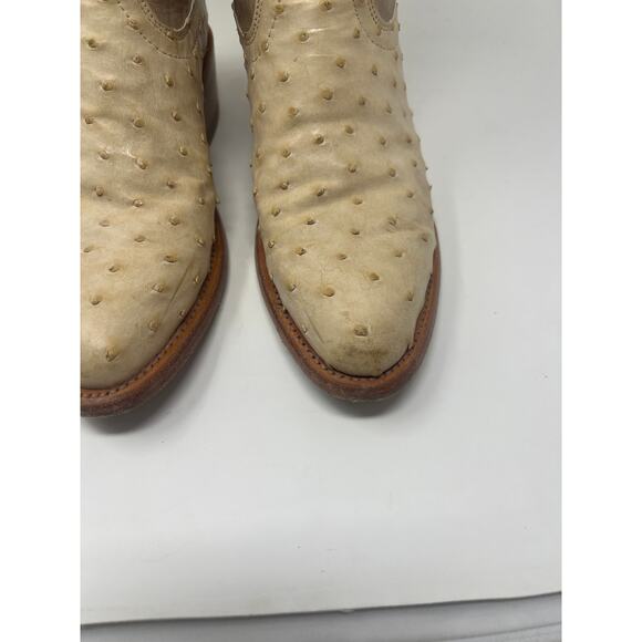 Tecovas Jamie Ostrich Cowgirl Boot in Pearl - Sz 7 - Picture 3 of 13